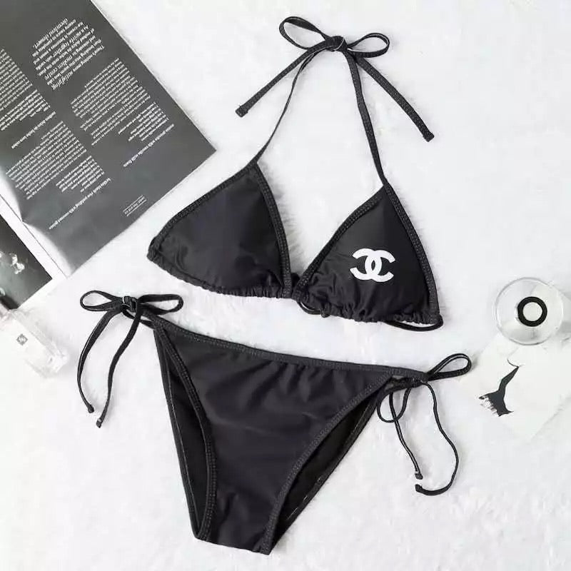 Chanel 20P Bikini, White/Navy/Black, 40 - Laulay Luxury